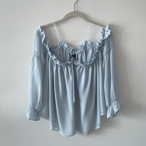 Vince Camuto Off the Shoulder Tie Front Chiffon